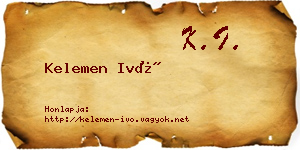 Kelemen Ivó névjegykártya