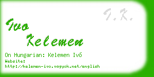 ivo kelemen business card